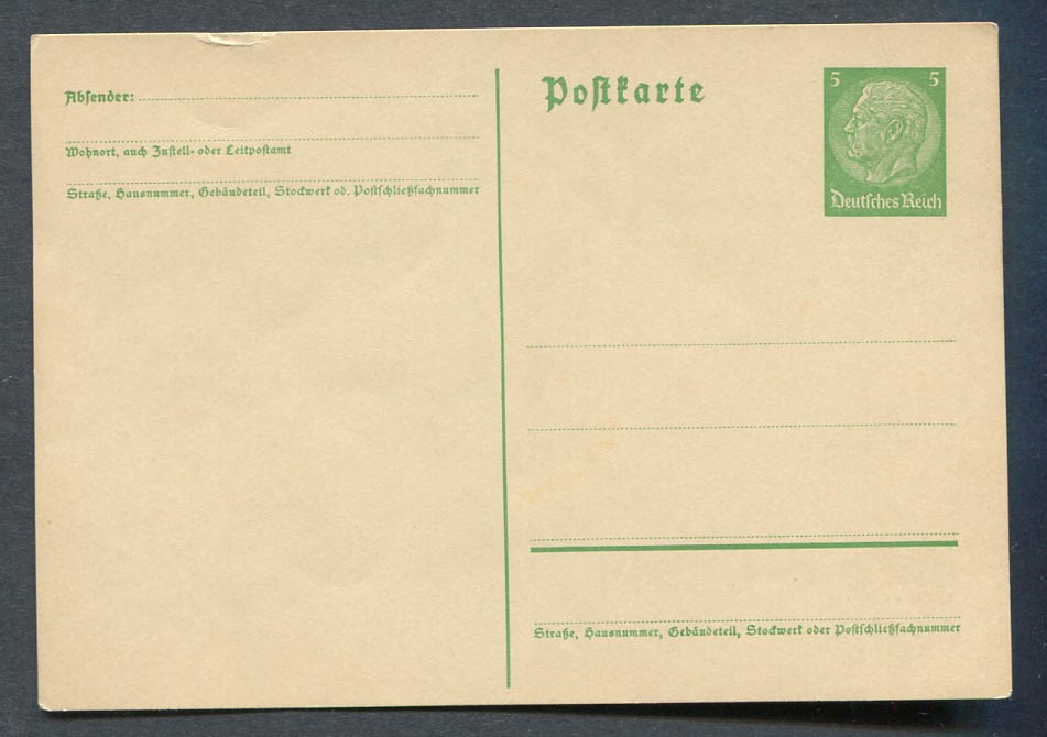 German Reich : 5 Pfennig Hindenburg stationary from 1933 – mint NH