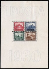 Germany Sc B33 Multicolor 15-50pf Imposta 1930 Souvenir Sheet MNH Original Gum