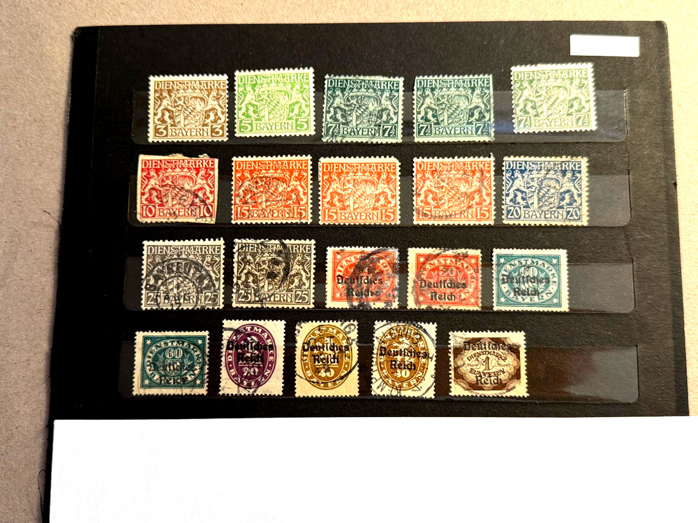 Bavaria, Germany group of Official stamps loose Scott Cat 1916-1920 O6/O64 dups