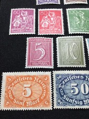 Germany – 1922-23 Post Horn, Numerals 33 Pc Stamp Lot, Wmk, Mint Hinged MH