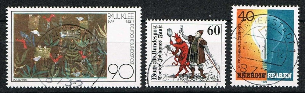 Bundle 1029, 1030, 1031, stamped, Mi. 1.50