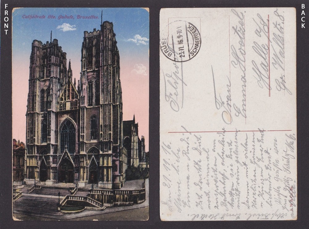 GERMANY 1916, Fieldpost card, Brussels Bellgium, WWI
