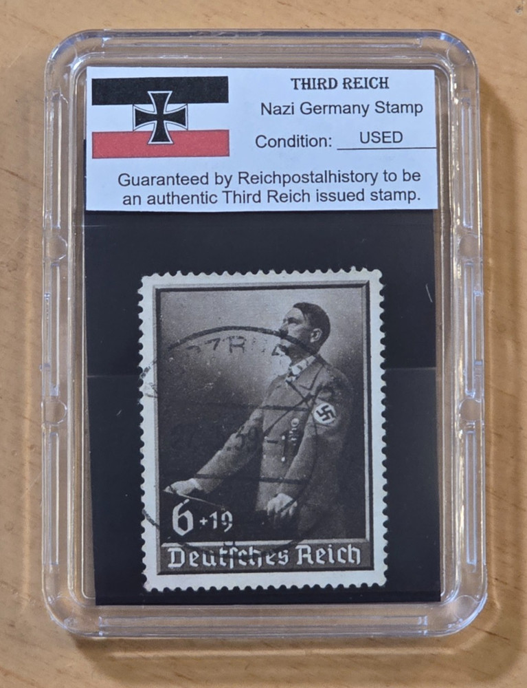 ADOLF HITLER RALLY SPEECH Third Reich Nazi German NSDAP Stamp WW2 Slab case