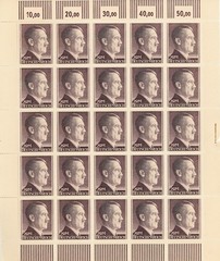 Stamp Germany Mi 799-802 Sheet 1941 WWII 3rd Reich War Era Hitler Hitler MNH
