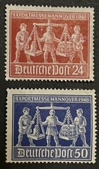 Travelstamps: Germany Stamps Scott #584-585Hanover Export Fair 1948 MNH/MOGH