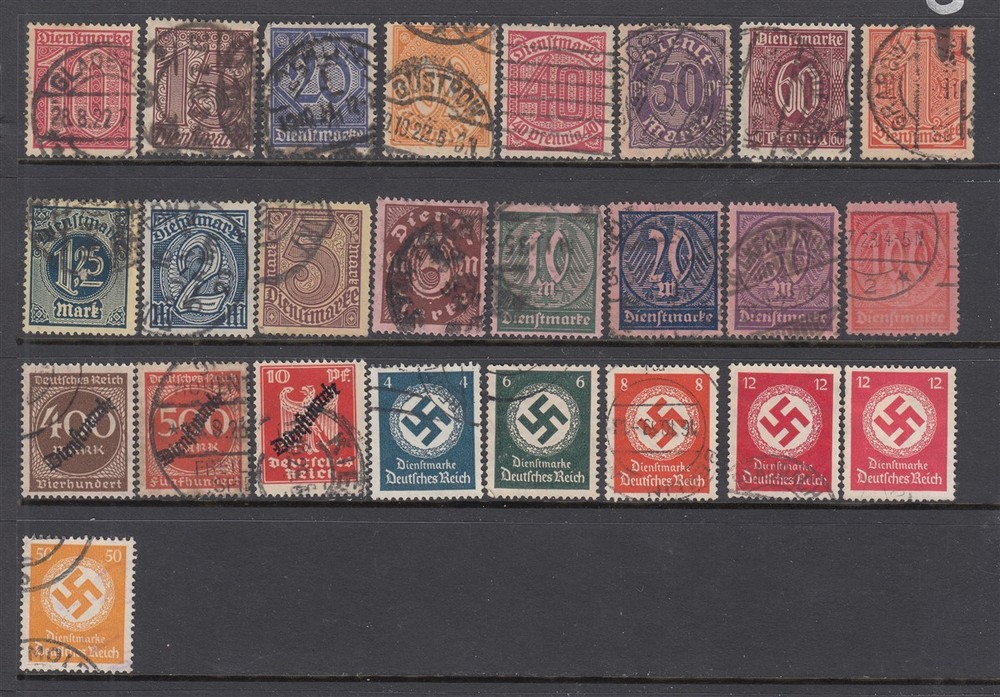 Germany WW1 and WW2 OFFICIALS – Back of the Book Issue (USED) NICE