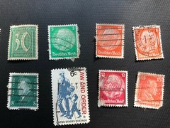 Old Vintage Deutsches Reich/German Empire: (11) and USA (1) Cancelled Stamps