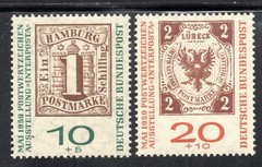 Germany Stamp Scott #B366-B367, Semi-Postal, Stamp of Hamburg, Set of 2, MNH