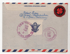 GERMANY TO US 1951 FRANKFURT REGISTERED AIR LETTER FRANKED MI. #139, 140, 141