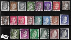 Stamp set 22 Adolf Hitler stamps with varieties / Germany / 1941-1944 #1832