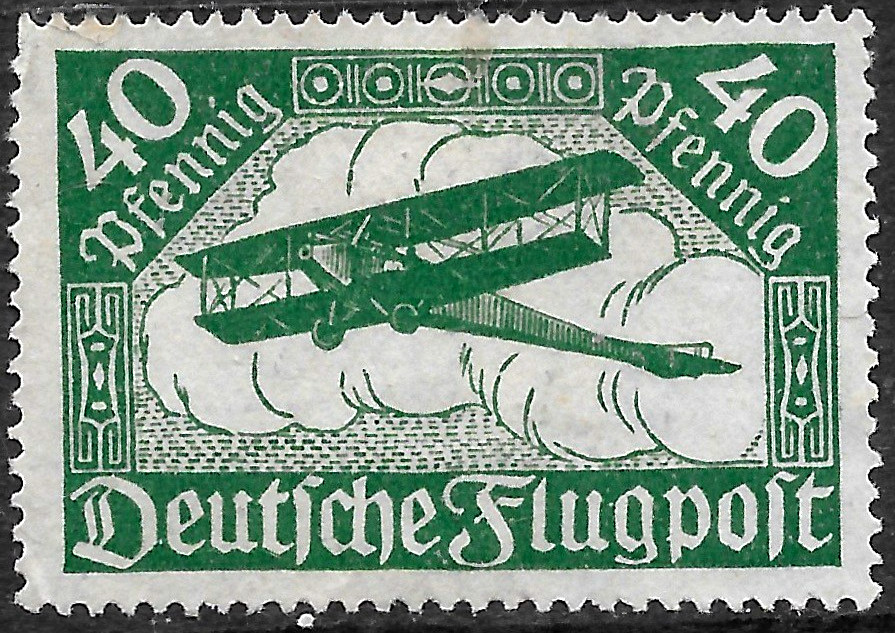 1919 GERMANY.Sc#C2 🔥AIRPLANE BIPLANE🔥C🔥MNG