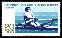 EBS East Germany DDR 1968 – Athletics – Rowing – Fishing – Michel 1372-1374 -MNH