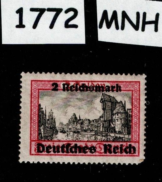 MNH Stamp Scott #254 1939 Overprint Danzig Poland Germany Free city WWII #1772