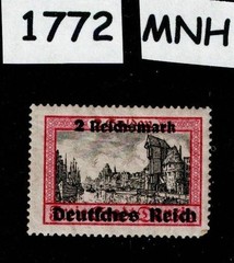 MNH Stamp Scott #254 1939 Overprint Danzig Poland Germany Free city WWII #1772