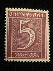 Old Vintage Germany Stamp Deutsches Reich 5 Pfennig 1921 Mint Not Hinged