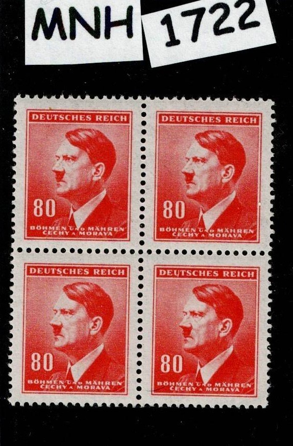 MNH stamp block Sc #67 Adolf Hitler 1942 WWII during German Occupation #1722