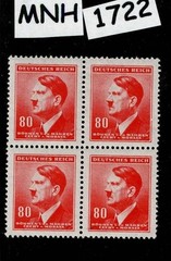 MNH stamp block Sc #67 Adolf Hitler 1942 WWII during German Occupation #1722