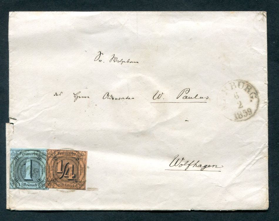 Taxis 1+11 Beautiful Letter From MARBURG To WOLFHAGEN (19827)