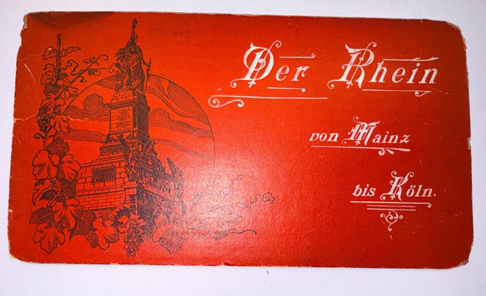 Late 1890s Der Rhein Von Mainz Bis Köln 76 Inch Rheinpanorama Map Fully Intact