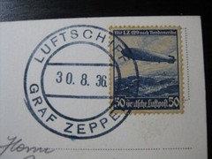 THIRD REICH 1936 very nice Leipziger Messe Zeppelin picture postcard!