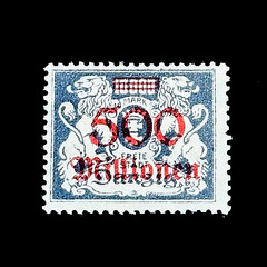 Germany DANZIG Stamp – 1923 Hyperinflation Coat of Arms Overprint Sn 155 MH r77