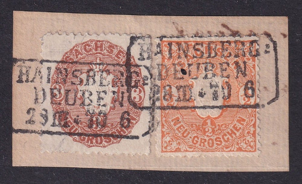 SAXONY 1863-67 Arms selection Used on Piece (CV £20+)