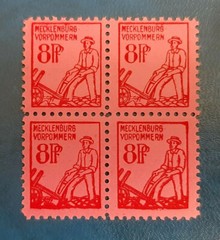 Germany Stamps Allied Occupation 4x 8 Pfennig 1945 Block SBZ Mi. Nr. 11 (19764)