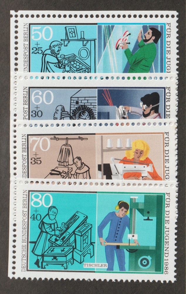 1986 Germany Berlin Sc# 9NB234-37 – Vocational Educating, School. MNH Est$5.20