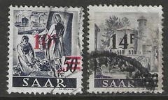 Germany 1947 SAAR surcharged set under French Administration used $ 154.00
