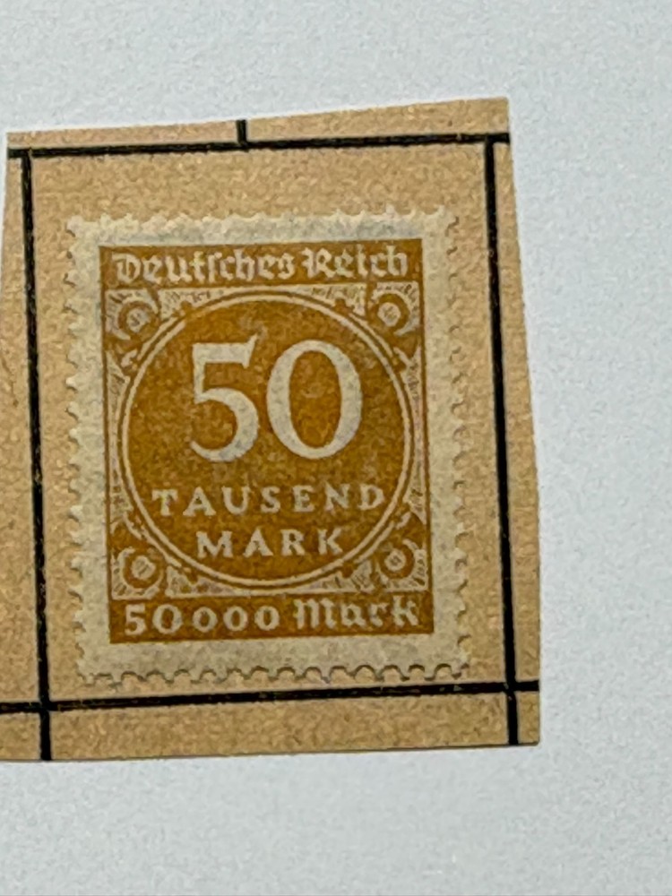 GERMAN DEUTSCHES REICH HYPERINFLATION 50,000 MARK STAMP – USED 325