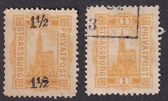 Germany STRABBURG 1886/7 #5 7 local post stamps 2v used/mint