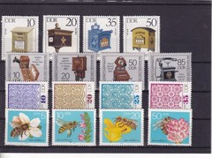 DDR MNH ** Sets (12) post boxes. flowers, lace