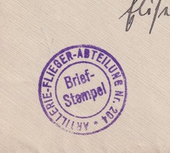 WW1 Artillerie Flieger Abteilung Feldpost Cover 1916 Anti-Aircraft Artillery