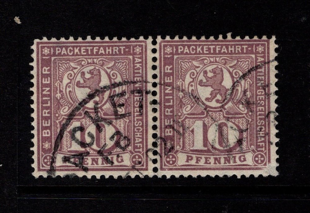 Germany 1890s 10p Dark Violet Pair Used – S58712