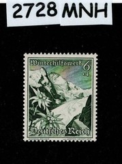 MNH Stamp B126 1938 Germany Castles Cathedrals Mountains Winter relief #2728