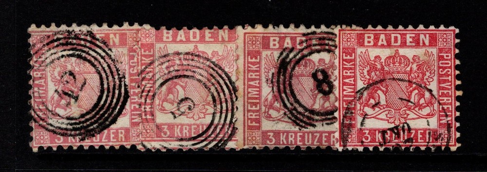 Baden SC# 20 Used / 4 Good Cancels – S51864