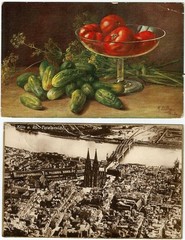 Germany 2 used postcards 1922&1930, one with 1921-2 issue 25pf x 3 stamps (good