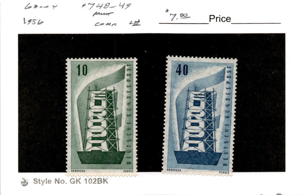 Germany, Postage Stamp, #748-749 Mint LH, 1956 Europa (AD)