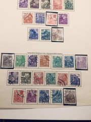 Germany Lot – 127 Stamps 1946-56 on Cut Album Pages – DDR, USSR, British US Zone
