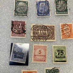 11 Vtg. USED Deutsches Reich/Germany Hindenburg Stamps; 1920- 1945; $1 Ships.