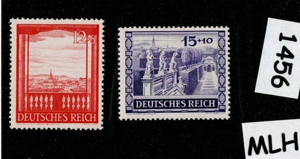 MLH stamp set Sc B198-199 1941 / Third Reich era Germany / Vienna Austria #1456
