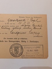 Germany Third Reich 1933 Official Postal Card Bremen Justice