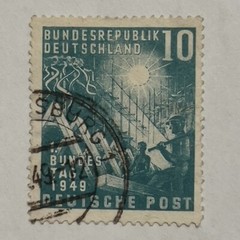 1949 GERMANY 10pf STAMP #665 BUNDESTAG, BONN WITH CANCEL
