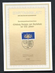 Germany – BRD : Scott # 1513 First Day Sheetlet (ETB) from 1987 Michel # 19/1987