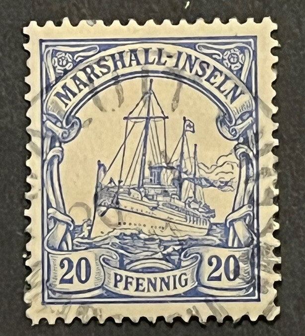 Travelstamps: GERMANY MARSHALL ISLANDS STAMPS Kaiser’s Yacht 20pf UnWMK Used