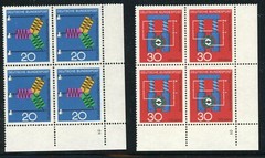 Germany 1966 Science Progress Sc 965-966, Mi 521-522 plate block 2, F-VF MNH