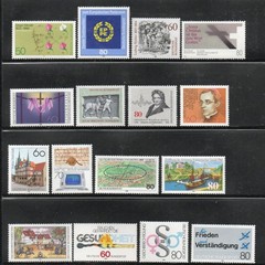 GERMANY – 1984 – COMMEMORATIVE ISSUES – 16 DIFFERENT STAMPS – MNH