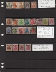 GERMANY LOT OF 43 GERMANIA STAMPS 1900-1921 MOSTLY USED SOME HINGE REMNANTS