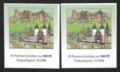 JWStamps: Germany 2 Booklets #1934. 800 years Heidelberg City. 10 Stamp Booklets