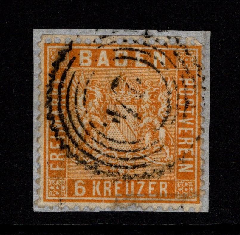 Baden SC# 13a Used on Piece / 24 Numeral Cancel – S51779